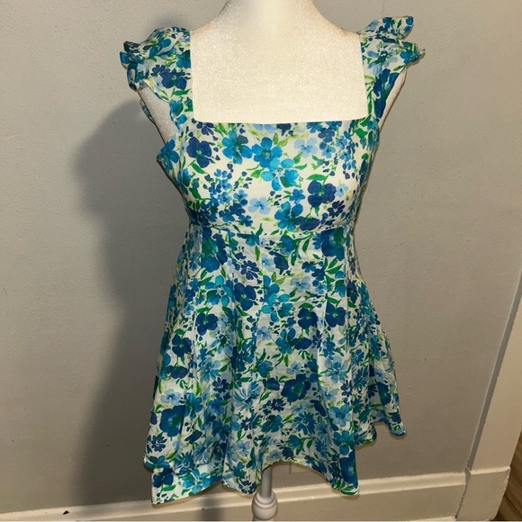Altar'd State Pants - Altar'd State Blue Floral Jumpsuit